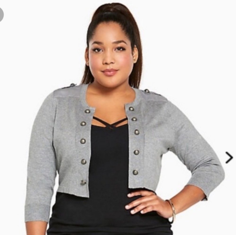 Torrid Military Grey Jacket size 2